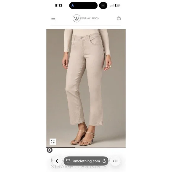 Wit & Wisdom HIGH RISE MICRO SLIT HEM STRAIGHT LEG PANTS SIze 14 - Picture 4 of 9